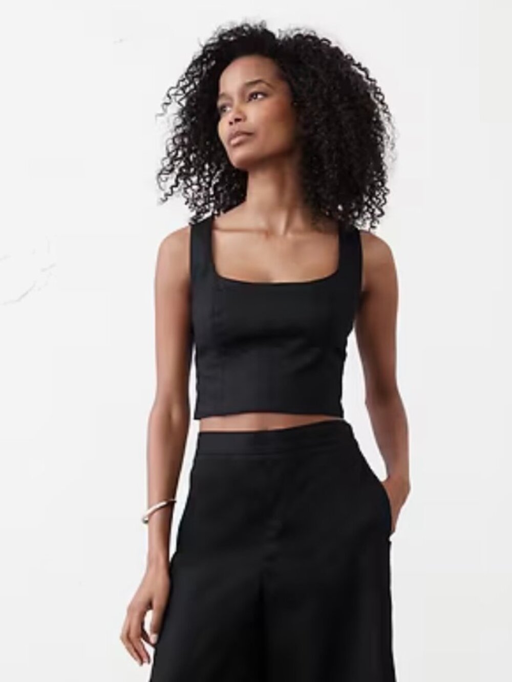 Banana Republic Linen-Blend Square-Neck Bustier